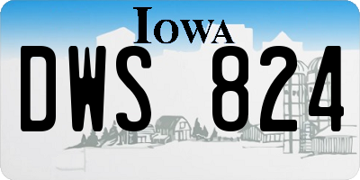 IA license plate DWS824
