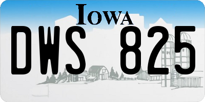 IA license plate DWS825