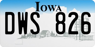IA license plate DWS826