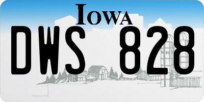 IA license plate DWS828