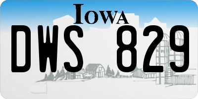 IA license plate DWS829