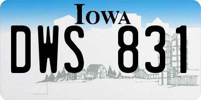 IA license plate DWS831