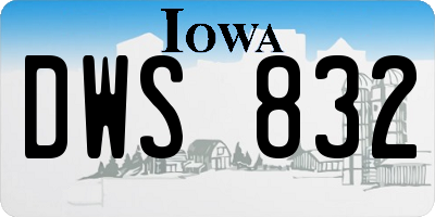 IA license plate DWS832