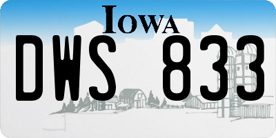 IA license plate DWS833