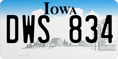 IA license plate DWS834
