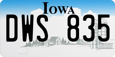 IA license plate DWS835