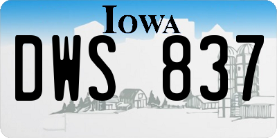 IA license plate DWS837