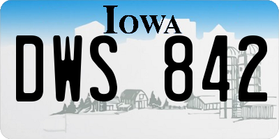 IA license plate DWS842