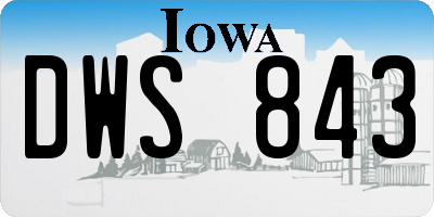 IA license plate DWS843