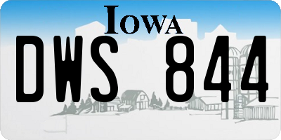 IA license plate DWS844