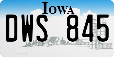 IA license plate DWS845