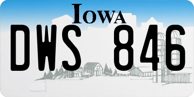 IA license plate DWS846