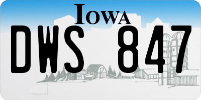 IA license plate DWS847