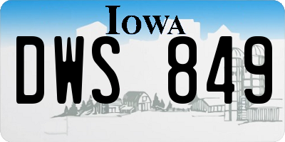 IA license plate DWS849