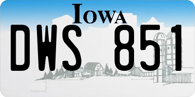 IA license plate DWS851