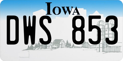 IA license plate DWS853