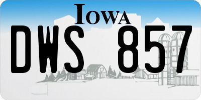 IA license plate DWS857