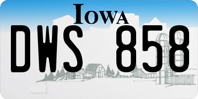 IA license plate DWS858
