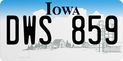 IA license plate DWS859