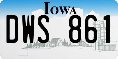 IA license plate DWS861