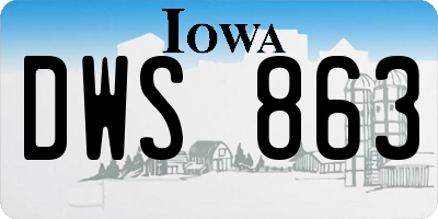 IA license plate DWS863