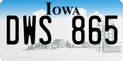 IA license plate DWS865