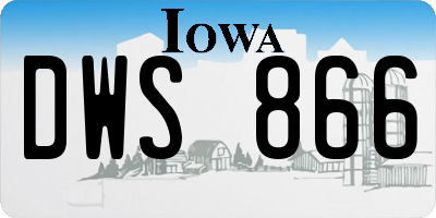 IA license plate DWS866