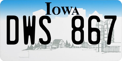 IA license plate DWS867