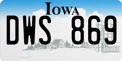 IA license plate DWS869