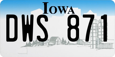 IA license plate DWS871