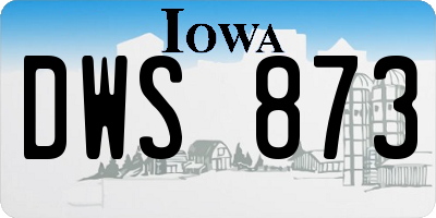 IA license plate DWS873