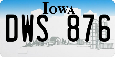 IA license plate DWS876