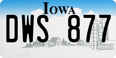 IA license plate DWS877
