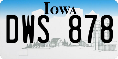 IA license plate DWS878