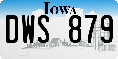 IA license plate DWS879