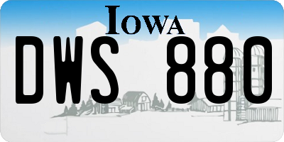 IA license plate DWS880