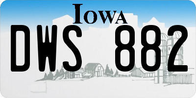 IA license plate DWS882