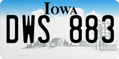 IA license plate DWS883