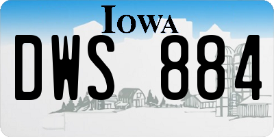 IA license plate DWS884