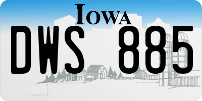 IA license plate DWS885