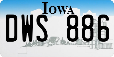 IA license plate DWS886