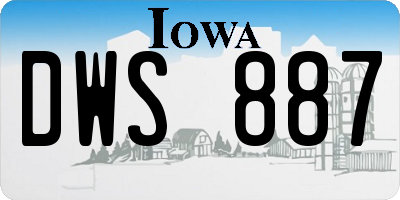 IA license plate DWS887