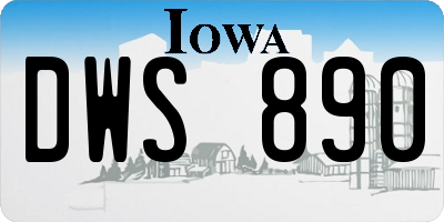 IA license plate DWS890