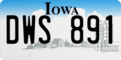 IA license plate DWS891