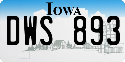 IA license plate DWS893