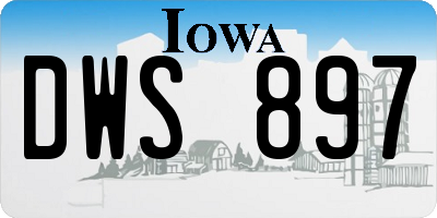 IA license plate DWS897