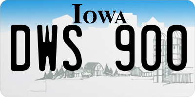 IA license plate DWS900
