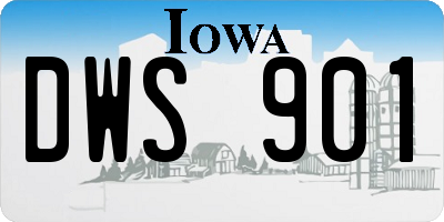 IA license plate DWS901