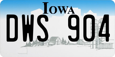 IA license plate DWS904