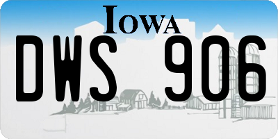 IA license plate DWS906